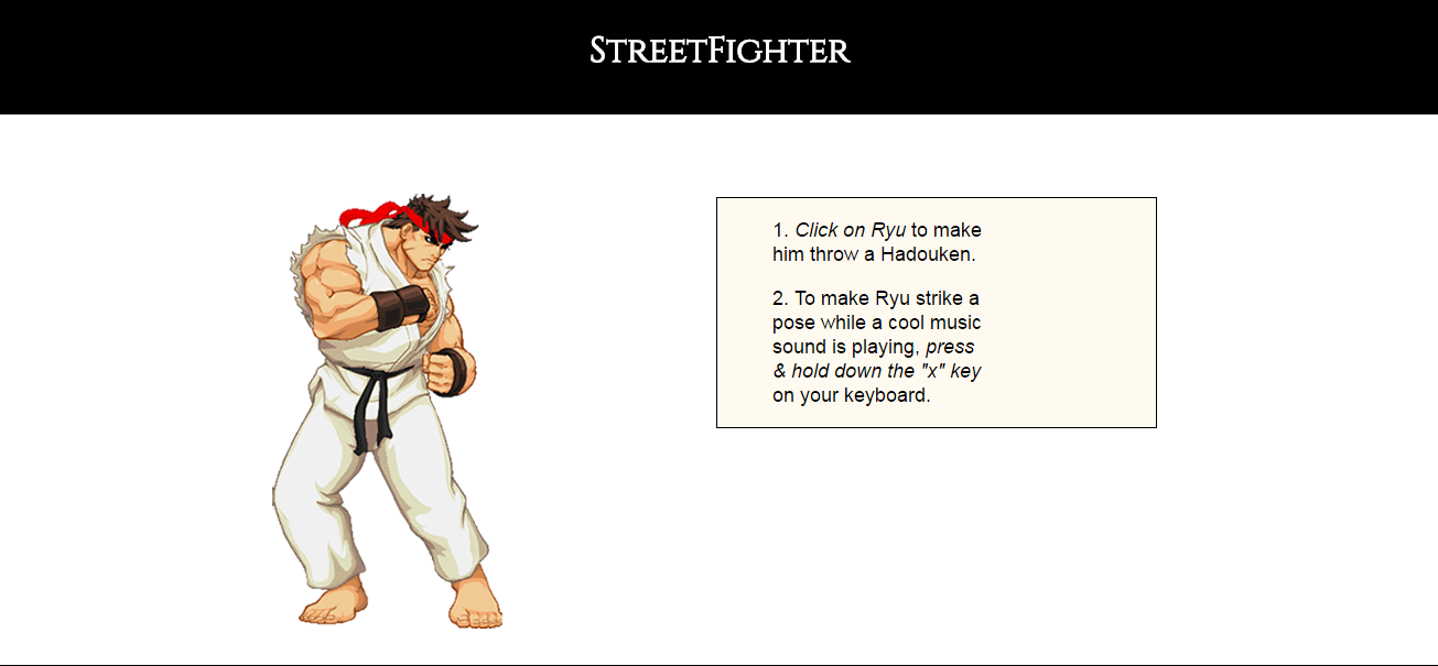 Street Fighter app page